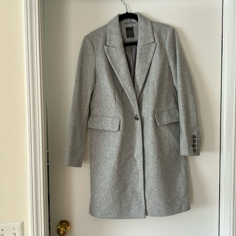 Women’s Knit Woolish Tailored Look Jacket With Collar & Chunky Buttons